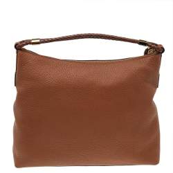 Pre Owned Michael Kors Brown Leather Skorpios Hobo
