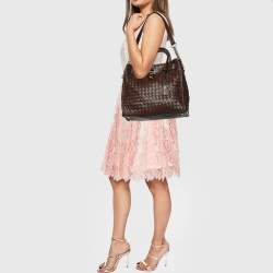 مملوكة مسبقًا MICHAEL Michael Kors Brown Woven Leather Hamilton Tote