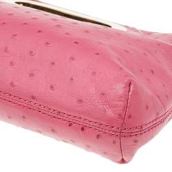 مملوكة مسبقًا حقيبة كلتش مايكل مايكل كورس بركلي جلد نقش نعام وردي