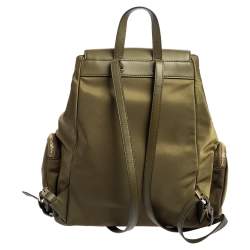 Pre Owned حقيبة ظهر مايكل كورس كارغو ابي متوسطة جلد ونايلون أخضر ميليتري