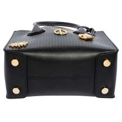 Pre Owned حقيبة مايكل كورس ميني ميرسر كانفاس وجلد بني بالشعار ثنائي اللون