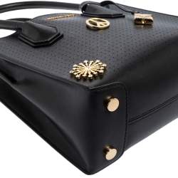 Pre Owned حقيبة مايكل كورس ميني ميرسر كانفاس وجلد بني بالشعار ثنائي اللون