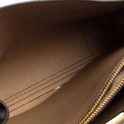 Pre Owned حقيبة مايكل كورس ميني ميرسر كانفاس وجلد بني بالشعار ثنائي اللون