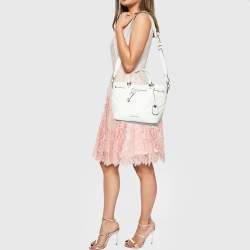 Pre Owned Michael Kors White Quilted Leather Medium Blakely Tote