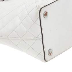 Pre Owned Michael Kors White Quilted Leather Medium Blakely Tote