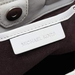 Pre Owned Michael Kors White Quilted Leather Medium Blakely Tote