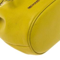 Pre Owned Michael Kors Apple Green Leather Jules Bucket Bag