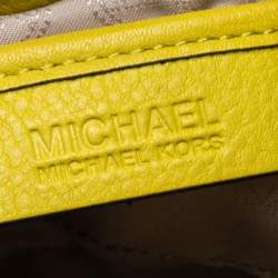 Pre Owned Michael Kors Apple Green Leather Jules Bucket Bag