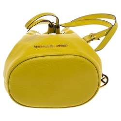 Pre Owned Michael Kors Apple Green Leather Jules Bucket Bag