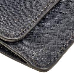 Pre Owned Michael Kors Navy Blue Saffiano Leather Jet Set Travel Flat Wallet