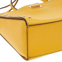 Pre Owned Michael Kors Yellow Leather Sylvie Crossbody Bag