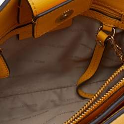 Pre Owned Michael Kors Yellow Leather Sylvie Crossbody Bag