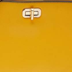 Pre Owned Michael Kors Yellow Leather Sylvie Crossbody Bag