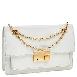 مملوكة مسبقًا Michael Kors White Leather Medium Cece Shoulder Bag
