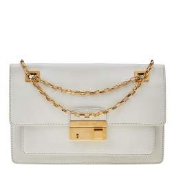 مملوكة مسبقًا Michael Kors White Leather Medium Cece Shoulder Bag