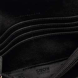 مملوكة مسبقًا محفظة كونتينينتال مايكل كورس فولتون جلد مُحبب أسود بقلاب