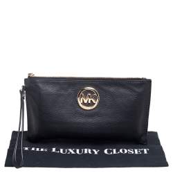 Pre Owned حقيبة صغيرة مايكل كورس حمالة معصم جت ست جلد أسود