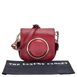 Michael Michael Kors Red Leather Scout Camera Crossbody Bag