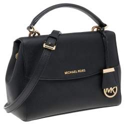 Pre Owned Michael Kors Black Leather Small Ava Top Handle Bag