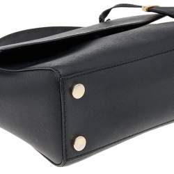 Pre Owned Michael Kors Black Leather Small Ava Top Handle Bag