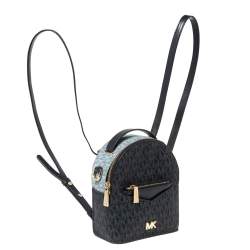 Pre Owned حقيبة ظهر مايكل كورس جيسا قابلة للتحويل كانفاس مقوى بالشعار وجلد بني/بني فاتح 