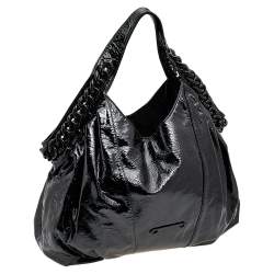 Michael Kors Black Patent Leather Chain Hobo