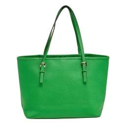 Pre Owned حقيبة يد مايكل كورس ترافيل جت ست جلد أخضر صغيرة