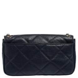 Pre Owned Michael Kors Navy Blue Quilted Leather Hamilton Chain Shoulder Bag