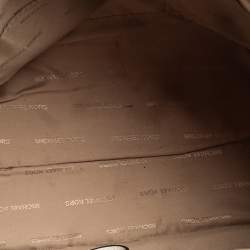 Pre Owned Michael Kors White Leather Floral Embellished Backpack