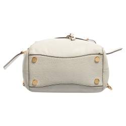 Pre Owned Michael Kors White Leather Floral Embellished Backpack