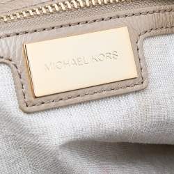 Pre Owned Michael Kors Beige Python and Leather Tonne Hobo