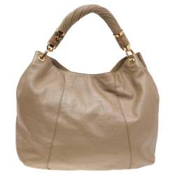 Pre Owned Michael Kors Beige Python and Leather Tonne Hobo