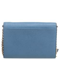 Pre Owned Michael Kors Blue Leather Crossbody Bag