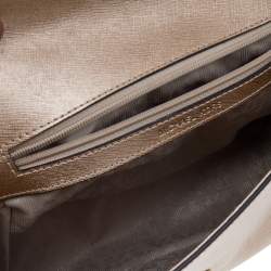 Pre Owned Michael Kors Metallic Gold Leather Small Ava Top Handle Bag