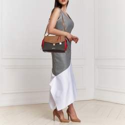 Pre Owned Michael Kors Multicolor Coated Canvas And Leather Bristol Medium Top Handle Bag