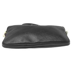 Pre Owned Michael Kors Black Leather Laptop Case