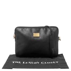 Pre Owned Michael Kors Black Leather Laptop Case