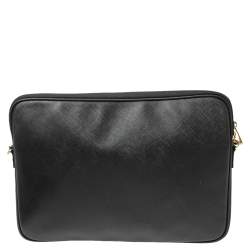 Pre Owned Michael Kors Black Leather Laptop Case