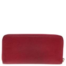 Michael Kors Red Leather Jet Set Zip Around Wallet