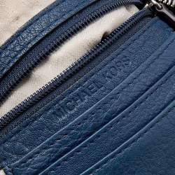 Pre Owned Michael Kors Navy Blue Leather Bedford Tassel Crossbody Bag