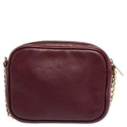 مملوكة مسبقًا Michael Kors Burgundy Leather Camera Crossbody Bag