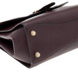 Pre Owned Michael Kors Burgundy Leather Bleecker Top Handle Bag