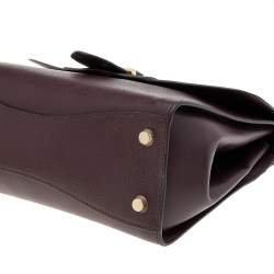 Pre Owned Michael Kors Burgundy Leather Bleecker Top Handle Bag