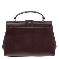 Pre Owned Michael Kors Burgundy Leather Bleecker Top Handle Bag