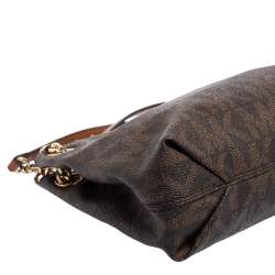 مملوكة مسبقًا حقيبة يد مايكل كورس جت ست كانفاس مقوى مميز بني