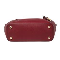 Pre Owned MICHAEL Michael Kors Red Leather Medium Jet Set Top Zip Tote