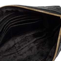 Pre Owned Michael Kors Black Quilted Leather Susannah Lock Messenger Bag