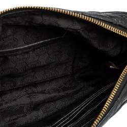 Pre Owned Michael Kors Black Quilted Leather Susannah Lock Messenger Bag