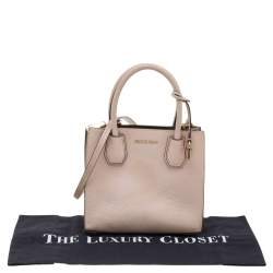 Pre Owned Michael Kors Blush Pink Leather Mini Mercer Tote