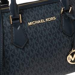 Pre Owned حقيبة ساتشل مايكل كورس كانفاس مقوى بالشعار أزرق